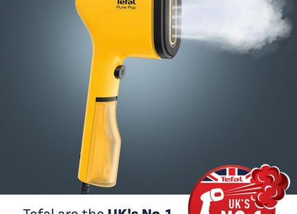 Tefal Pure Pop Handheld Clothes Steamer Yellow, Travel Garment Steamer - Used