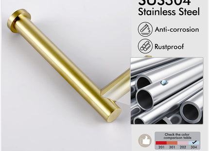 KES Freestanding Toilet Roll Holder with Marble Base SUS304 Stainless Steel Brushed Gold