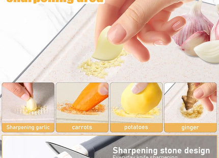 Double Sided 304 Stainless Steel Chopping Board with Wheat Straw PP Non-Slip