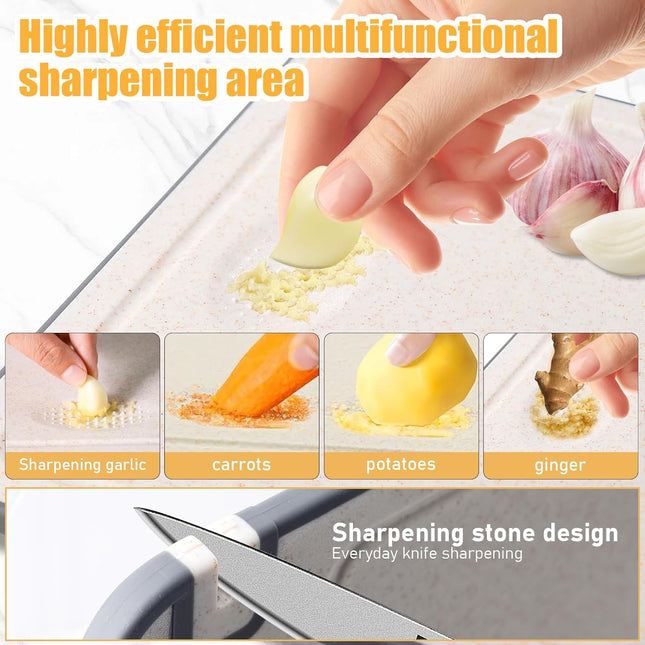 Double Sided 304 Stainless Steel Chopping Board with Wheat Straw PP Non-Slip