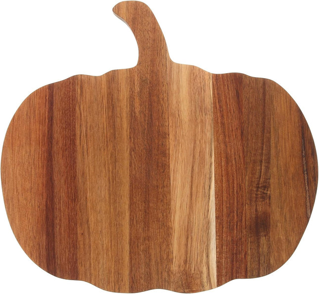 Amosfun Pumpkin-Shaped Wooden Chopping Board – Rustic Serving & Cutting Board