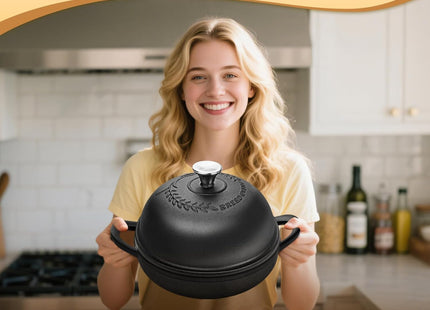 NZQXJXZ Cast Iron Dutch Oven 5QT – Non-Stick Pot with Lid & Bread Baking Set