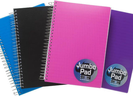 Tiger A5 Jumbo Spiral Notebook – 200 Sheets, Assorted Colours, x 1 single notebook