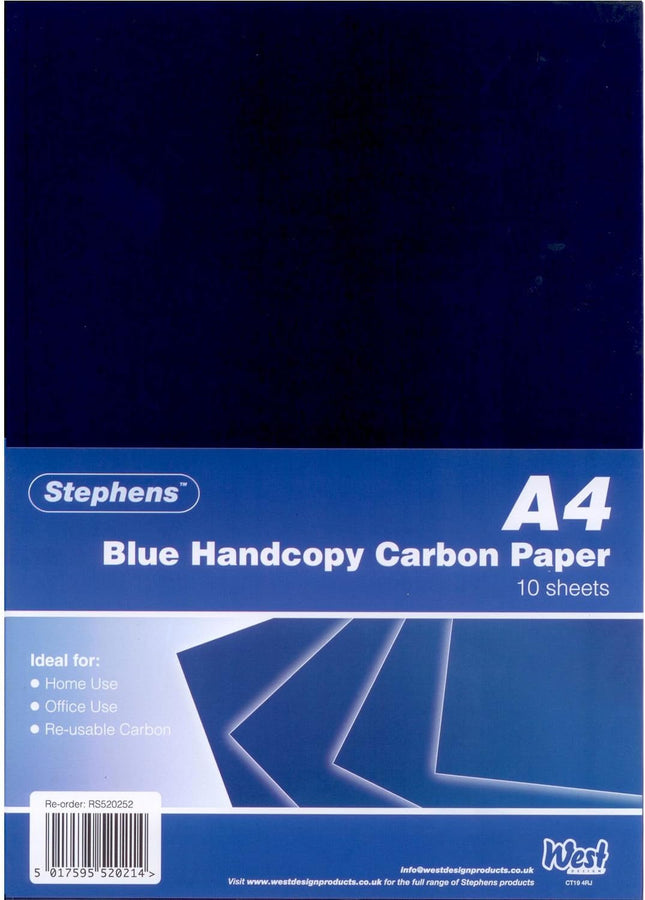 Stephens Blue Handcopy Carbon Paper A4 – 10 Sheet Pack