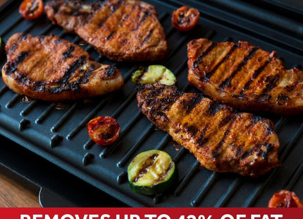 George Foreman Large Electric Fit Grill – 2400W Panini Press & BBQ Grill, Black