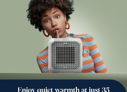 De'Longhi Capsule Desk HFX10B03.GR 350W Ceramic Fan Heater Green