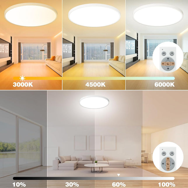 Slochi 40cm 36W Dimmable LED Ceiling Light with Remote – White