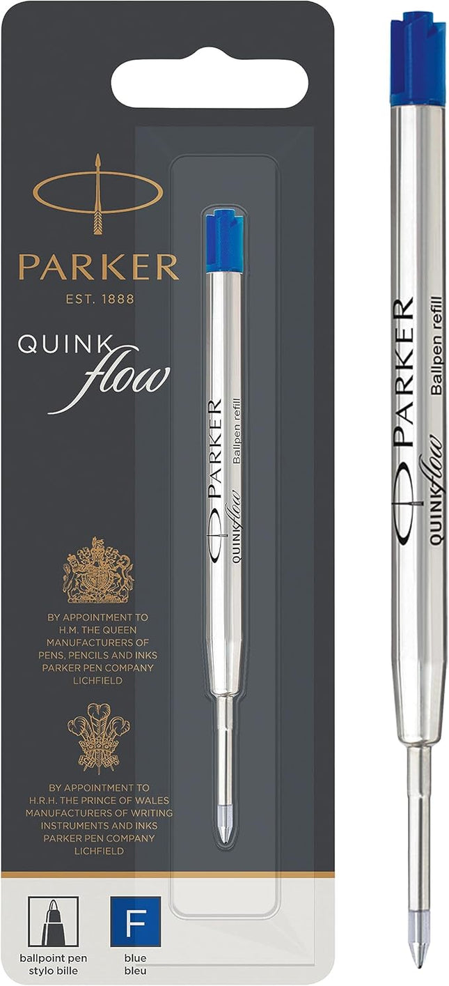 Parker Ballpoint Pen Refill – Medium Point, Blue QUINKflow Ink (1 Count)