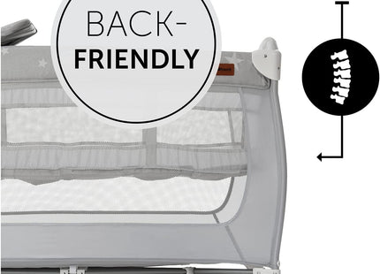 Hauck Sleep N Play Center Travel Cot Set 120 x 60cm – with Changing Mat, Stars