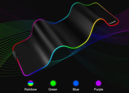 LeadsaiL RGB Gaming Mouse Mat XXL LED Extended Mouse Pad 80 x 30cm