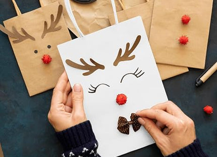 GIFTSAY Small White Paper Gift Bags with Handles 15 x 8 x 21cm – 100 Pack