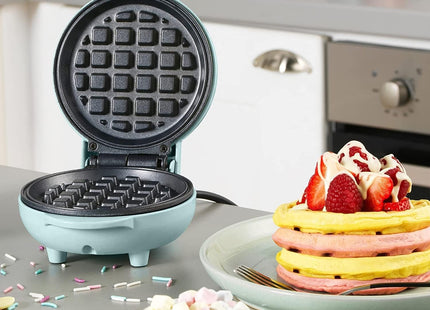 Giles & Posner Sorbet Mini Waffle Maker 550W Non-Stick 11.5cm Plate Pastel Blue