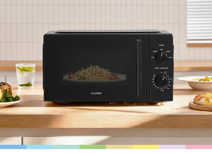 COMFEE' 20L Compact Solo Microwave 700W with Inverter & 5 Power Levels – Black