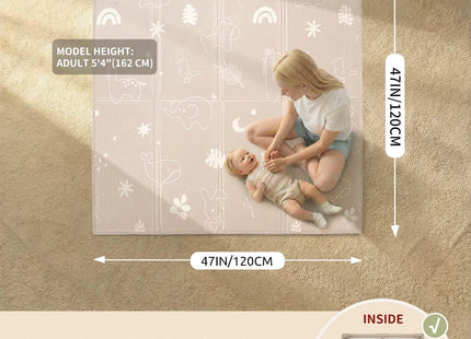 Joypony Foldable Baby Play Mat 50x50 Inches Waterproof Anti-Slip Baby Floor Mat