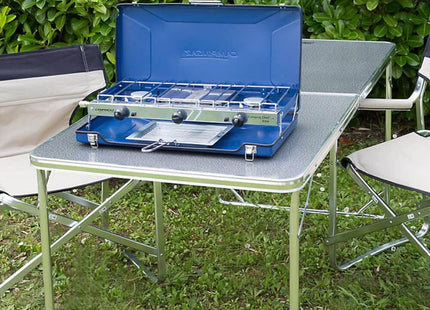 Campingaz Chef Folding Double Burner Gas Stove & Grill 3 x 1.5kW with Piezo Ignition – Blue