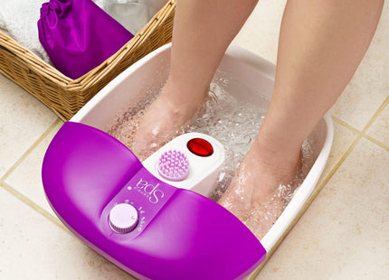 Sensio Spa Heated Foot Spa Massager with Bubbles, Red Light Therapy & Massage Rollers