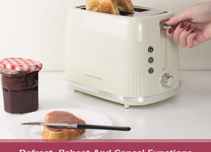 Hamilton Beach Miami 2 Slice Toaster 800W Wide Slots, Sand Beige - HB1420S
