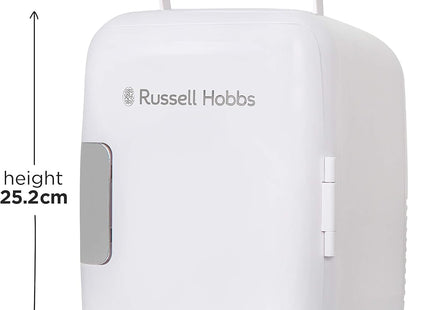 Russell Hobbs 4L Mini Cooler & Warmer 6 Can Portable Fridge White – RH4CLR1001