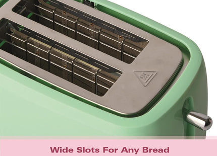 Hamilton Beach Miami 2 Slice Toaster 800W, Wide Slots, HB1420M – Mojito Mint