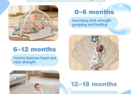 Suihuooo Baby Play Mat Ocean Shell Theme – Sensory Activity Gym for Infants