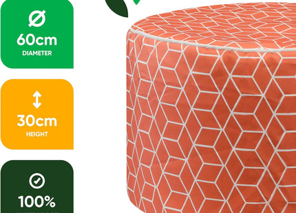 Gardenwize Inflatable Cube Ottoman Chair – Terracotta Portable Garden & Camping Seat