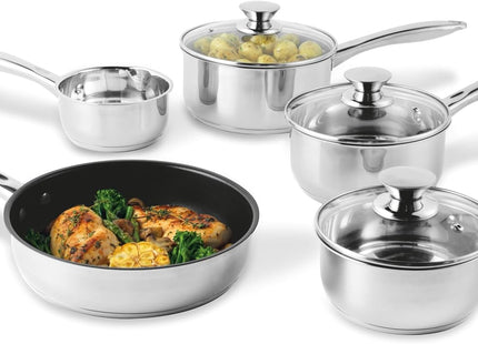 Russell Hobbs 5 Piece Pan Set – Stainless Steel Induction Cookware