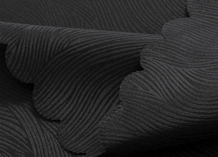 SPRICA Round Jacquard Tablecloth 200cm Water Resistant Heavyweight Polyester Black