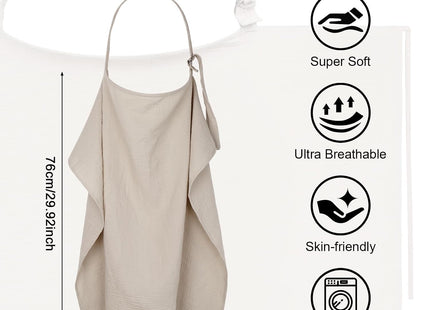 Huiguli 100% Cotton Muslin Breastfeeding Nursing Cover 75 x 110cm – Khaki
