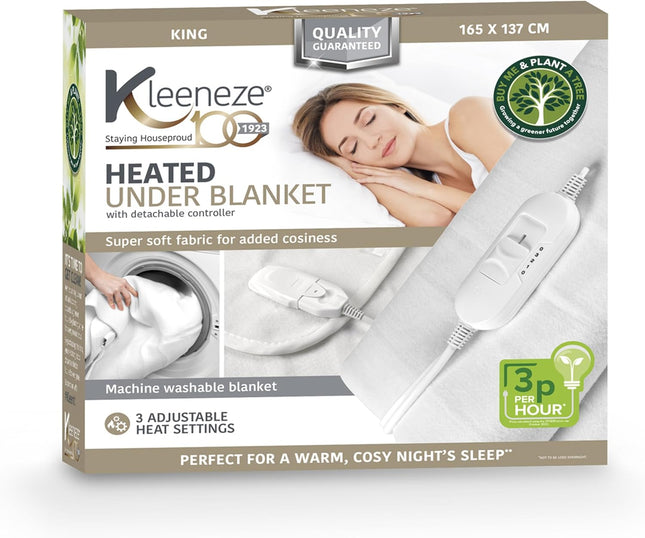 Kleeneze Heated Underblanket – Electric Blanket 3 Heat Settings
