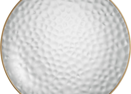 18 Pack 10" Hammered Clear Plastic Dinner Plates with Gold Rim
