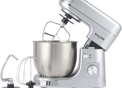 Salter Aspen Stand Mixer 5L 1300W with Stainless Steel Bowl, 8 Speeds & Pulse Silver