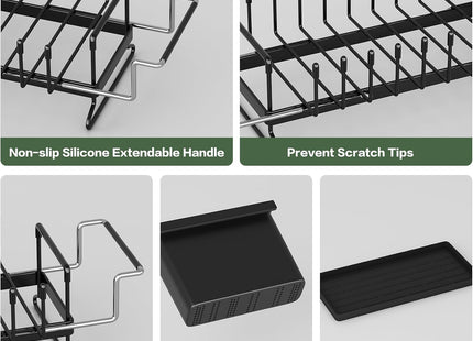 Compact Dish Drying Rack with Drainboard – Rustproof Kitchen Counter Dish Drainer