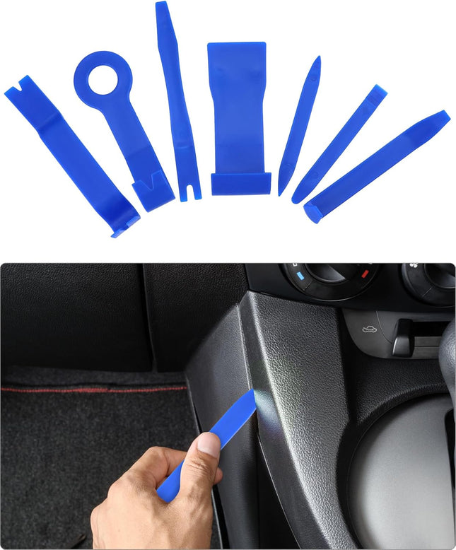 QWORK 17 Piece Car Emergency Tool Kit – Long Reach Grabber & Air Wedge Set