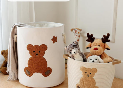 INough XL Laundry Basket 58L Bear Design – Foldable Clothes Hamper Storage