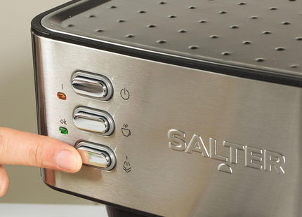 Salter Manual Espresso Machine – 15 Bar, Milk Frother, 1.6L Tank
