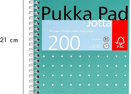 Pukka Pad A5 Metallic Jotta Notebooks – 3 Pack, 200 Pages, Green