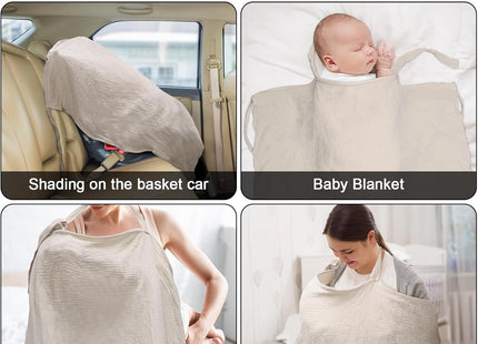 Huiguli 100% Cotton Muslin Breastfeeding Nursing Cover 75 x 110cm – Khaki