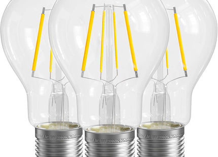 QNINE E27 LED Edison Filament Bulbs 5W 500lm Warm White 2700K – 3 Pack