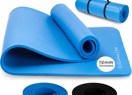 KG Physio 12mm Thick Non-Slip Yoga Mat – High-Density NBR Foam Exercise Mat