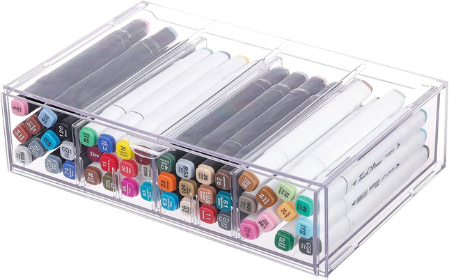 YAKALIKA Clear Desk Organiser Drawer with Adjustable Compartments PH370