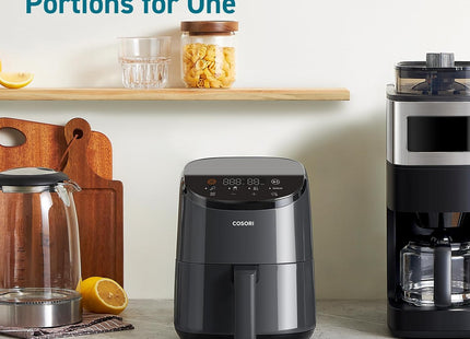 COSORI 2L Compact Smart Air Fryer 900W – Digital Touch Control, Matt Black