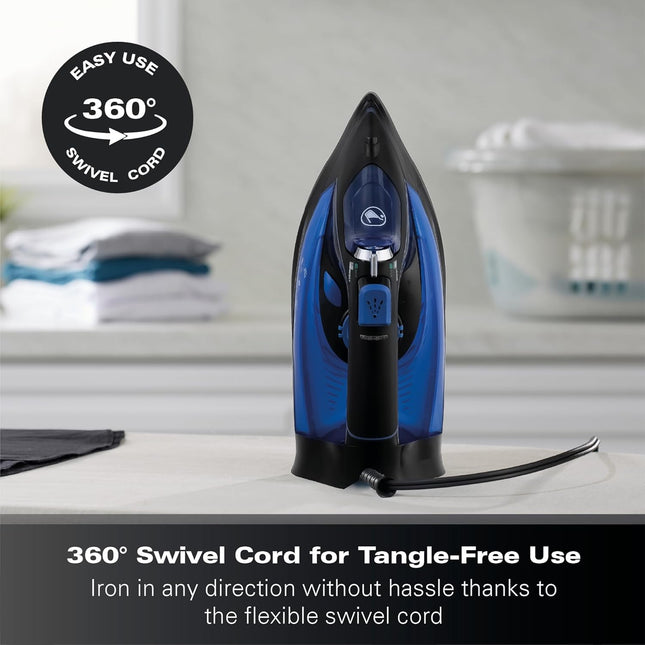 Hamilton Beach SteamMax Pro 3000W Steam Iron, HB608BB – Black & Blue