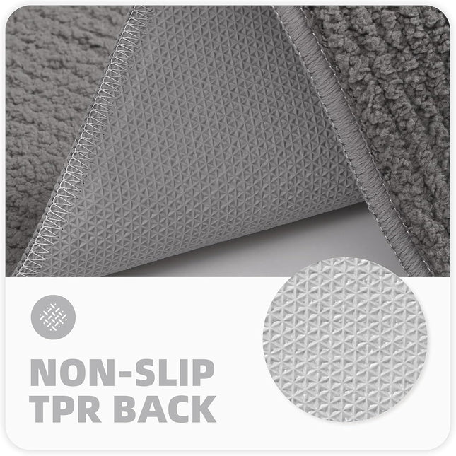 COLOR&GEOMETRY Door Mats 50 x 80cm – Non-Slip Washable Entrance Mats - Grey