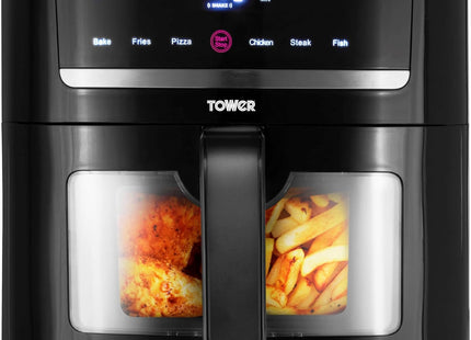Tower T17116 Vortx Eco Saver 4L Air Fryer with Vizion Viewing Window 1350W Black