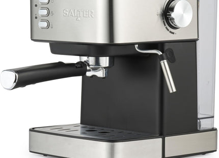 Salter Manual Espresso Machine – 15 Bar, Milk Frother, 1.6L Tank