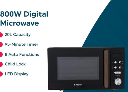Salter Toronto Microwave 20L – 800W Digital with Auto Functions