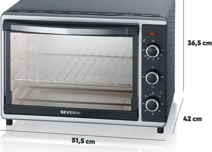 Severin 42L Electric Mini Oven 1800W with Grill, Convection, Rotisserie & Pizza Stone