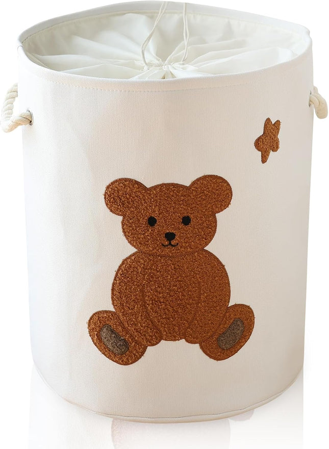 INough XL Laundry Basket 58L Bear Design – Foldable Clothes Hamper Storage