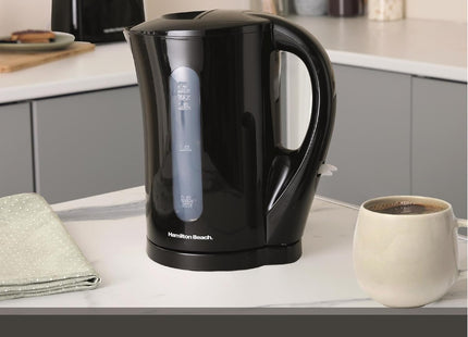 Hamilton Beach Essentials 1.7L Electric Kettle, Auto Shut Off, HB1107B – Black
