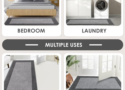 FCSDETAIL Dirt Trapper Indoor Door Mat 80 x 120cm, Non-Slip Washable Rug - Grey